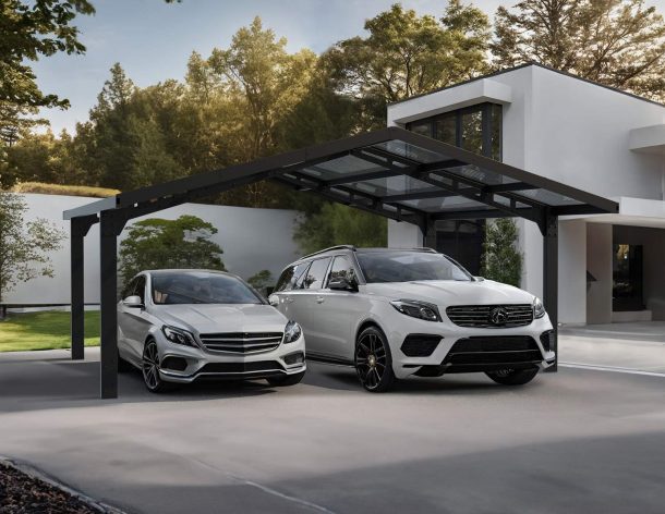 Palram Canopia Sydney Aluminium Double Apex 20' x 20' Carport  - Black