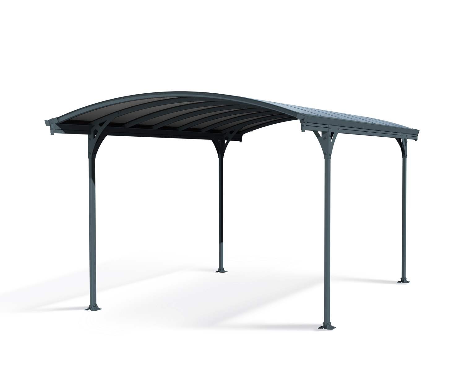 Palram Canopia 10' x 17' Vitoria Aluminium  Curved Carport  5000 - Grey