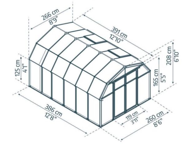 Palram 8x12 Hobby Gardener Greenhouse Green - (Twin Wall Gazing) - Image 6
