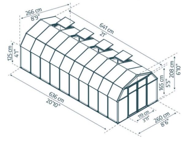 Palram 8x20 Hobby Gardener Greenhouse Green - (Twin Wall Gazing) - Image 5