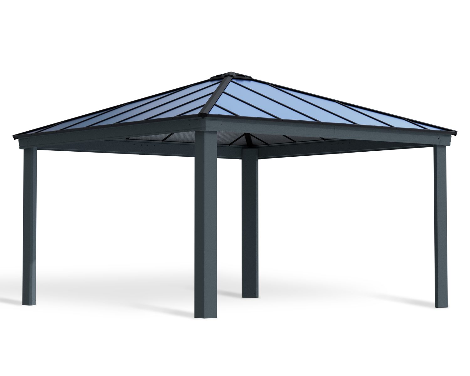 Palram - Canopia 14' x 14' Colorado Aluminium Double Carport - Grey - Image 8