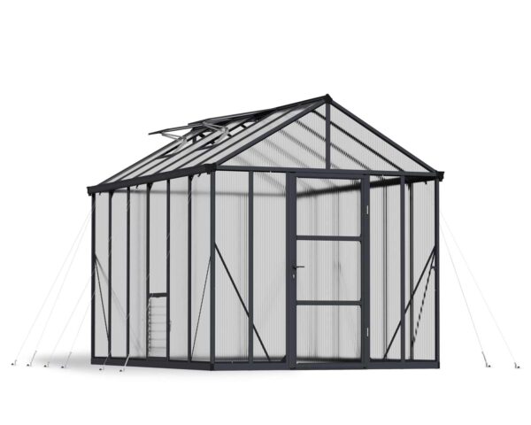 Palram 8x12 Glory Greenhouse Grey - (Twin Wall Glazing) - Image 12