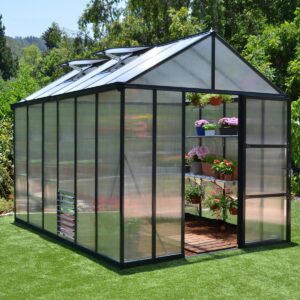 Palram 8x12 Glory Greenhouse Grey - (Twin Wall Glazing)