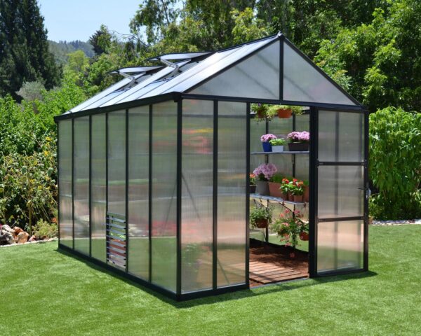 Palram 8x12 Glory Greenhouse Grey - (Twin Wall Glazing)