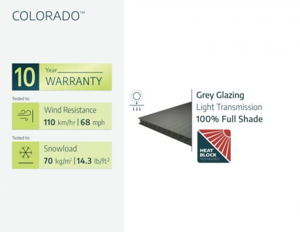 Palram - Canopia 14' x 14' Colorado Aluminium Double Carport - Grey - Image 3