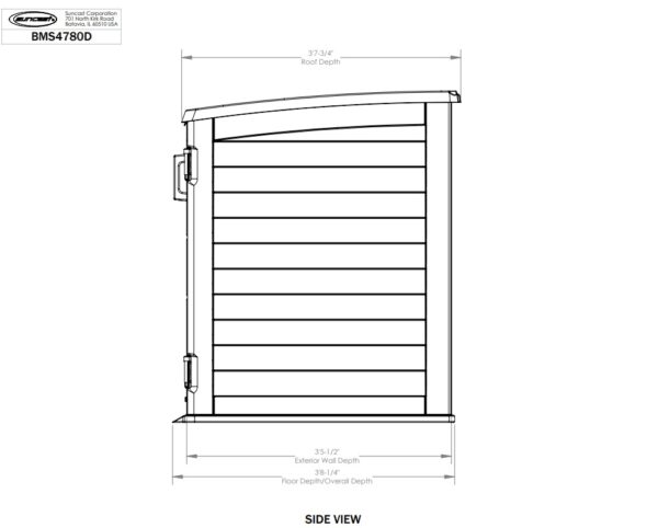 Suncast 6'x3.5' Moda Stow-Away Horizontal Plastic Shed -  Peppercorn Grey - Image 2