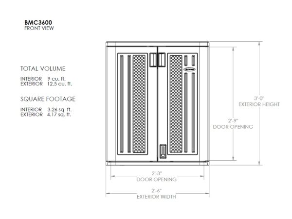 Suncast 2.5'x1.5' Haven Low Level Base Storage Cabinet - Platinum Metallic - Image 9