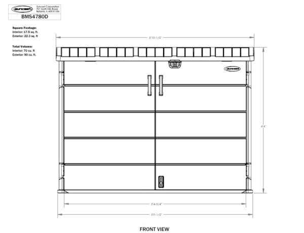 Suncast 6'x3.5' Moda Stow-Away Horizontal Plastic Shed -  Peppercorn Grey - Image 3