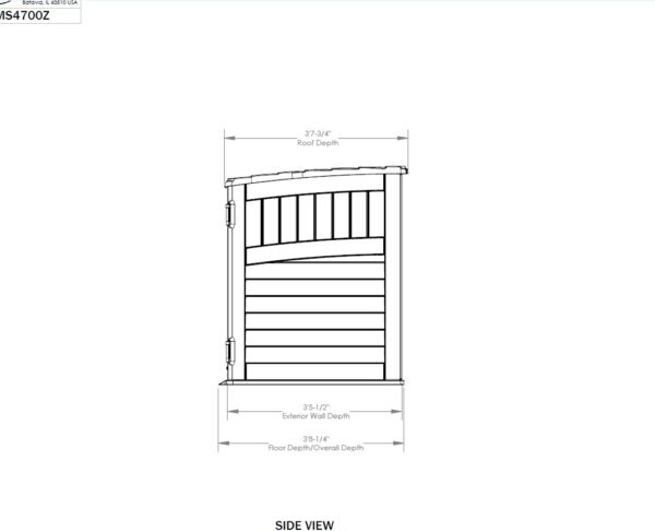 Suncast 6'x3.5' Stow-Away Horizontal Plastic Shed - Stone Grey - Image 3