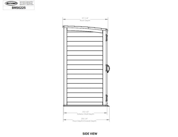Suncast 6'x3.5' Hamilton XL Plastic Resin Storage Shed - Peppercorn Grey - Image 7