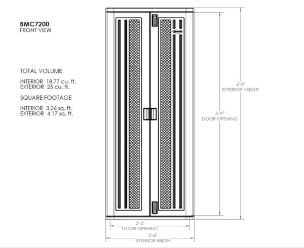 Suncast 2.5'x1.5' Haven Tall Plastic Storage Cabinet - Platinum Metallic - Image 10