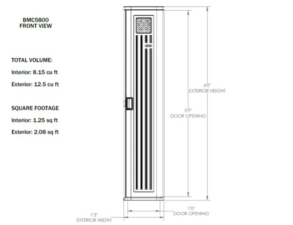 Suncast 1'x1.5' Haven Tall Storage Locker - Platinum Metallic - Image 10