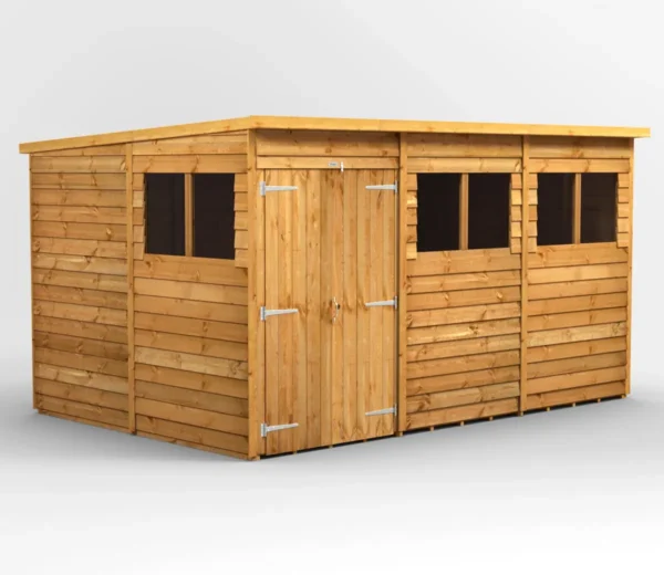 Power 12'x8' Overlap Timber Pent Shed (window or windowless) (single or double door) - Image 8