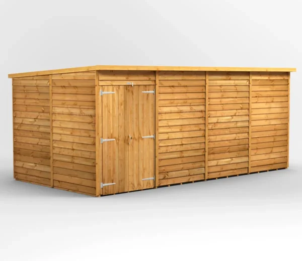 Power 16'x8' Overlap Timber Pent Shed (window or windowless) (single or double door) - Image 9