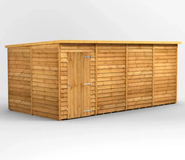 Power 16'x8' Overlap Timber Pent Shed (window or windowless) (single or double door) - Image 11