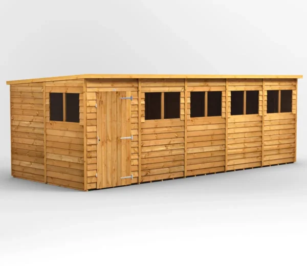 Power 20'x8' Overlap Timber Pent Shed (window or windowless) (single or double door) - Image 8