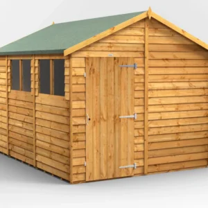 Power 10'x8' Overlap Timber Apex Shed (window or windowless) (single or double door)