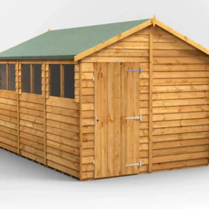 Power 12'x8' Overlap Timber Apex Shed (window or windowless) (single or double door)