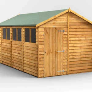 Power 14'x8' Overlap Timber Apex Shed (window or windowless) (single or double door)