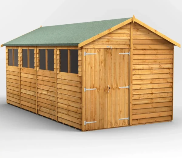 Power 16'x8' Overlap Timber Apex Shed (window or windowless) (single or double door) - Image 10