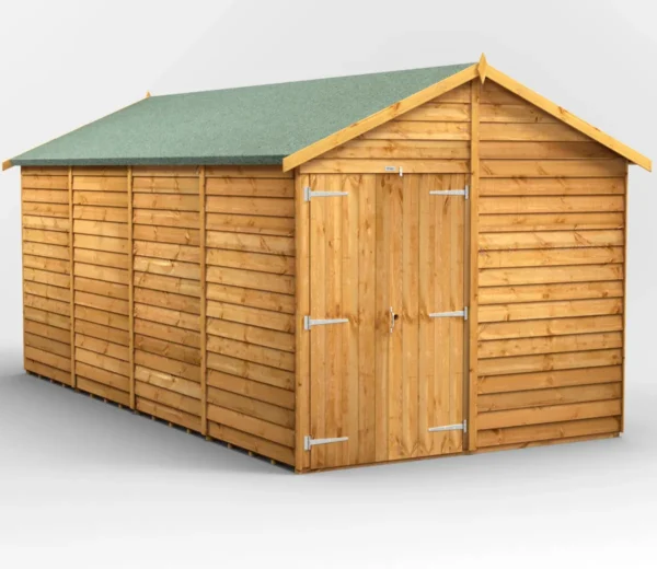 Power 16'x8' Overlap Timber Apex Shed (window or windowless) (single or double door) - Image 12