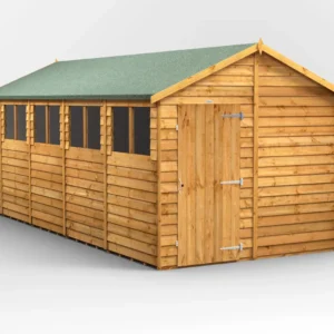 Power 18'x8' Overlap Timber Apex Shed (window or windowless) (single or double door)