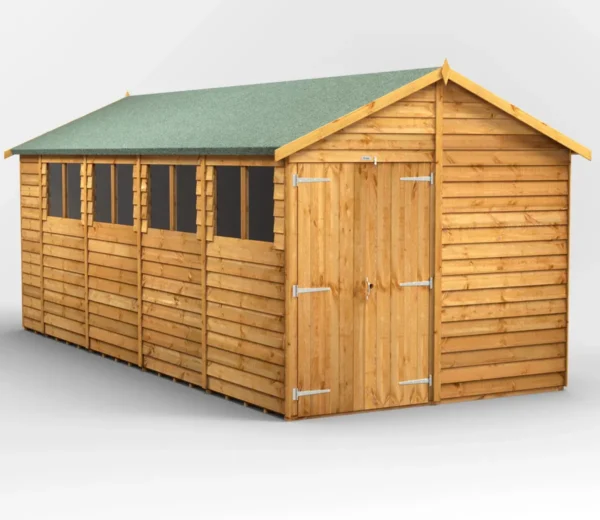 Power 18'x8' Overlap Timber Apex Shed (window or windowless) (single or double door) - Image 9