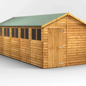 Power 20'x8' Overlap Timber Apex Shed (window or windowless) (single or double door)