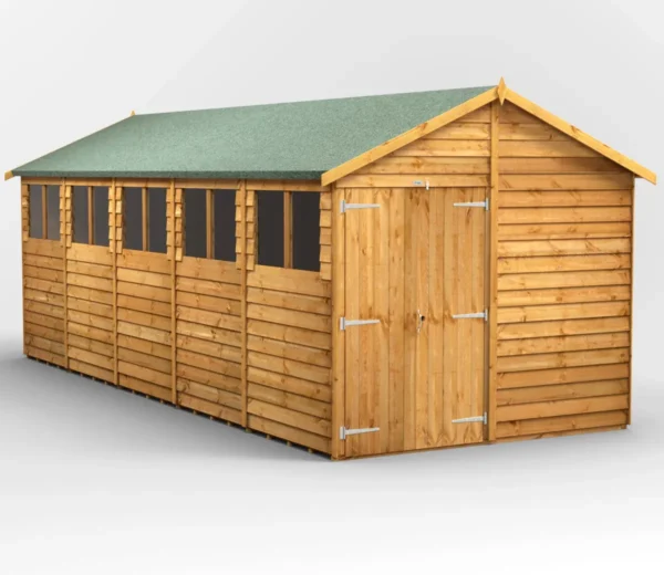 Power 20'x8' Overlap Timber Apex Shed (window or windowless) (single or double door) - Image 9