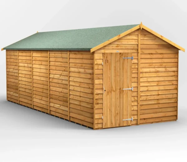 Power 20'x8' Overlap Timber Apex Shed (window or windowless) (single or double door) - Image 12