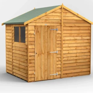 Power 6'x8' Overlap Timber Apex Shed (window or windowless) (single or double door)