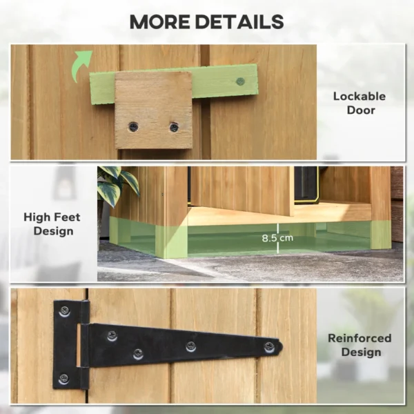 Outsunny 2.5'x 1.5' Small Timber Storage Shed with 3 Shelves - Image 7