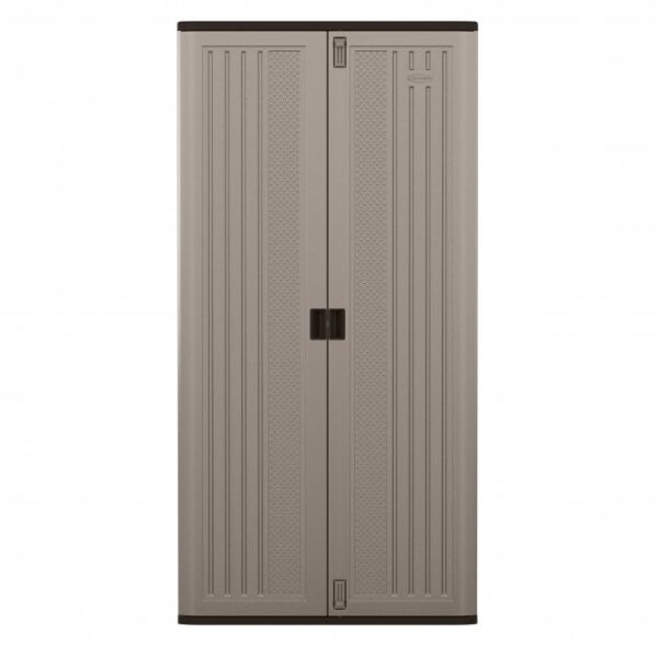 Suncast 3'x1.5' Haven Mega Tall Plastic Storage Cabinet - Platinum Metallic - Image 6