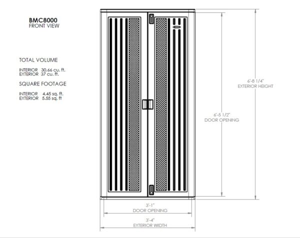 Suncast 3'x1.5' Haven Mega Tall Plastic Storage Cabinet - Platinum Metallic - Image 10