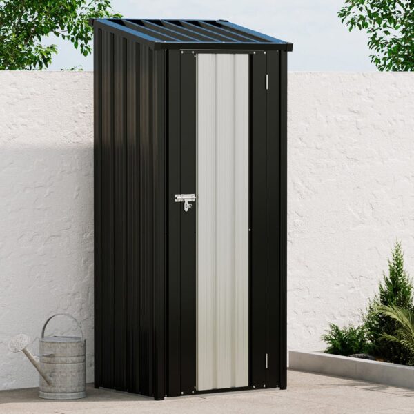 Living and Home 2.5' x 1.5' Modern Metal Storage Cabinet - Black and White - Image 6