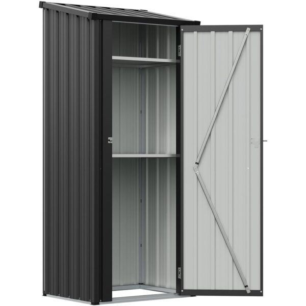 Living and Home 2.5' x 1.5' Modern Metal Storage Cabinet - Black and White - Image 5