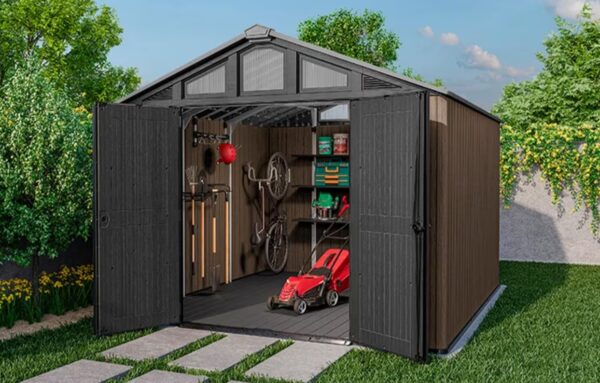 Keter 10'x11.5' Stronghold Heavy Duty Plastic Shed - Brown - Image 11