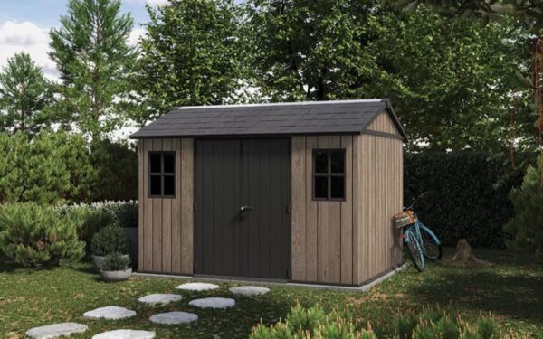 Keter 11' x 7.5' Ashwood Signature Apex Heavy Duty Plastic Shed - Woodlook - Image 8