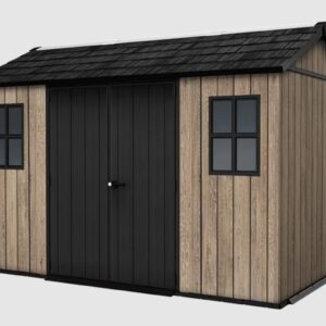 Keter 11' x 7.5' Ashwood Signature Apex Heavy Duty Plastic Shed - Woodlook
