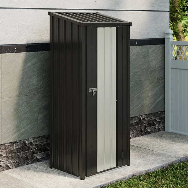 Living and Home 2.5' x 1.5' Modern Metal Storage Cabinet - Black and White - Image 12