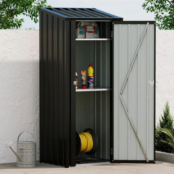 Living and Home 2.5' x 1.5' Modern Metal Storage Cabinet - Black and White - Image 11