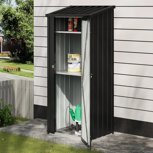 Living and Home 2.5' x 1.5' Modern Metal Storage Cabinet - Black and White - Image 10