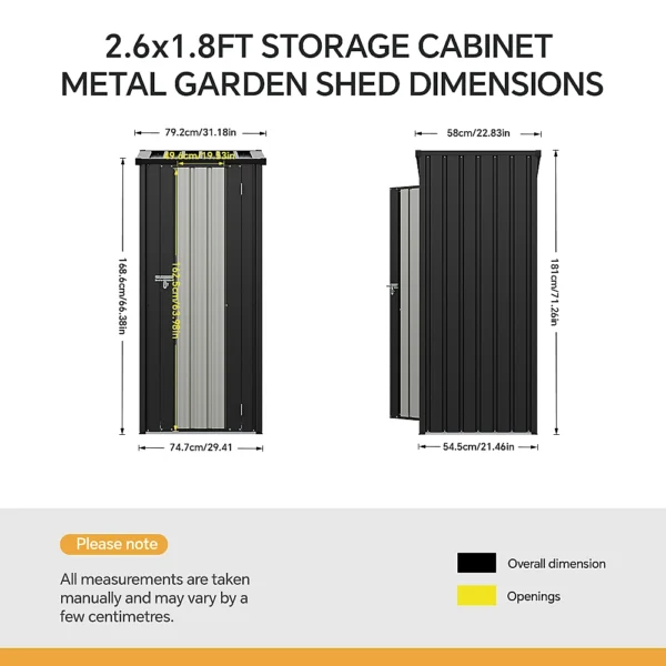 Living and Home 2.5' x 1.5' Modern Metal Storage Cabinet - Black and White - Image 8