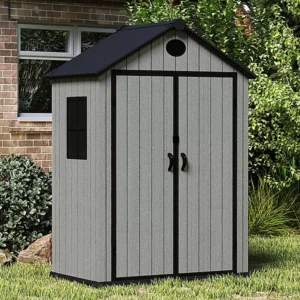 Living and Home 6x4 WoodField Woodgrain Plastic Apex Shed - Light Grey (Coming Soon)