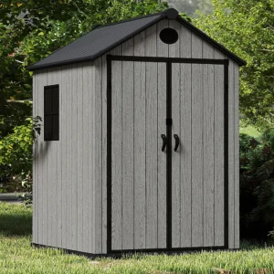 Living and Home 6x6 WoodField Woodgrain Plastic Apex Shed - Light Grey (Coming Soon)