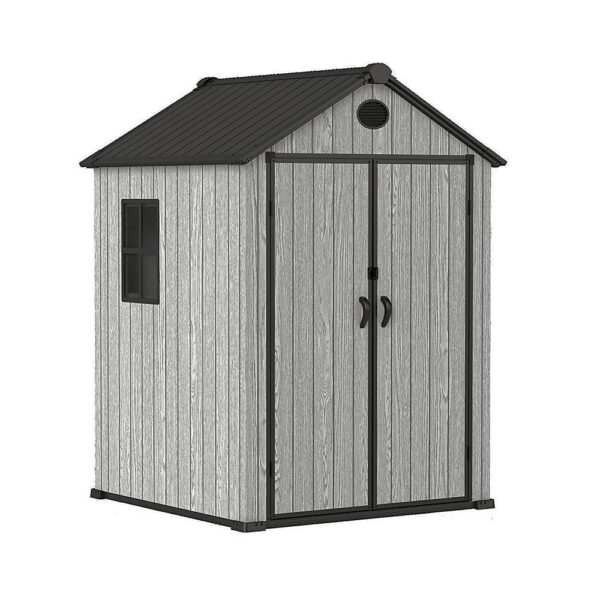 Living and Home 6x6 WoodField Woodgrain Plastic Apex Shed - Light Grey (Coming Soon) - Image 4