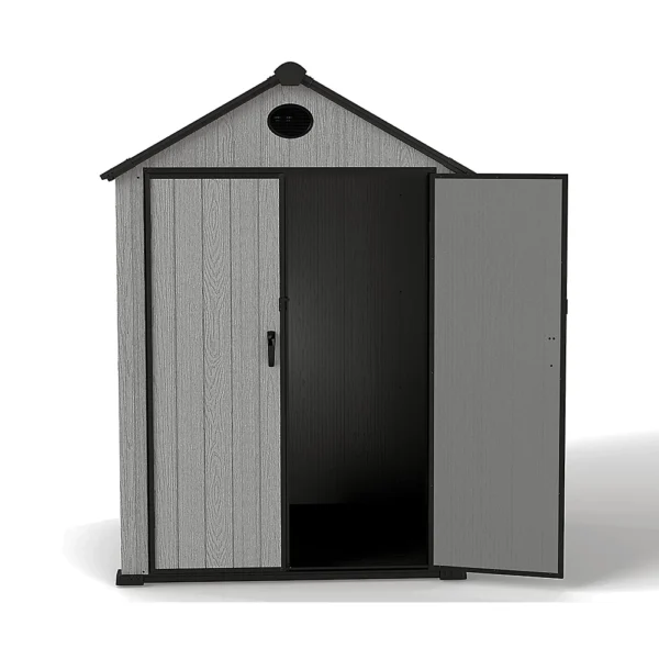 Living and Home 6x6 WoodField Woodgrain Plastic Apex Shed - Light Grey (Coming Soon) - Image 5