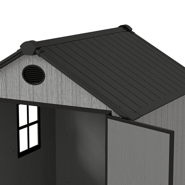 Living and Home 6x6 WoodField Woodgrain Plastic Apex Shed - Light Grey (Coming Soon) - Image 9