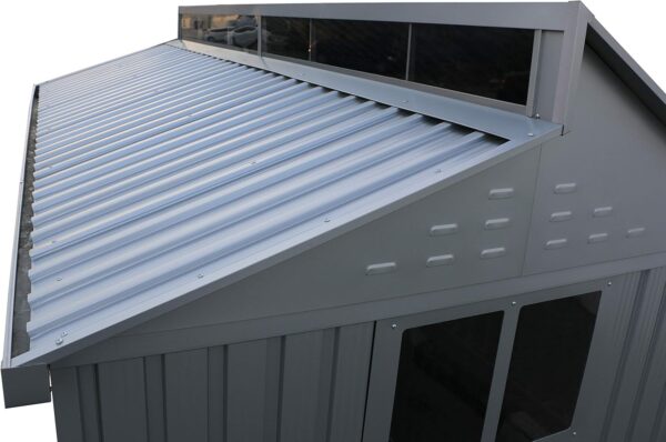 Duramax 8x6 Aluminium Metal Shed with Skylight and Foundation Grid - Image 8