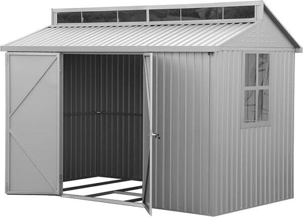 Duramax 10x6 Aluminium Metal Shed with Skylight and Foundation Grid - Image 8